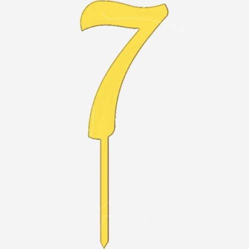 Топпер декоративный акриловый "Цифра 7 на палочке" Золото 5 см ТСК45.7