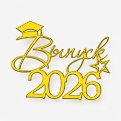 Топпер декоративный акриловый "Выпуск 2026. Шапочка выпускника" Золото 12х9 см ТСК473