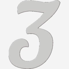 Топпер декоративный акриловый "Цифра 3 боковая" Серебро 5 см ТСК361.3	