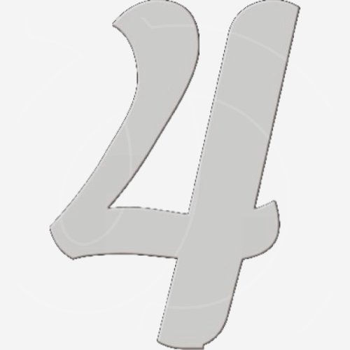 Топпер декоративный акриловый "Цифра 4 боковая" Серебро 5 см ТСК361.4