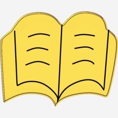 Топпер декоративный "Книга" Золото 4х3 см ТСК383