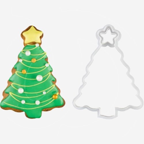 Вырубка пластиковая с оттиском "Ёлочка со звездой" 11 см 