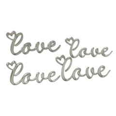 Набор топперов декоративных акриловых "Love" Серебро 6х3 см 4 шт 