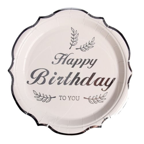Тарелка бумажная "Happy Birthday" Серебро 6 шт 9326521