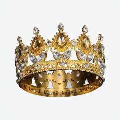 Топпер декоративный "Корона с камнями" Золото/Жёлтый 8 см 