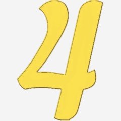 Топпер декоративный акриловый "Цифра 4 боковая" Золото 5 см ТСК360.4