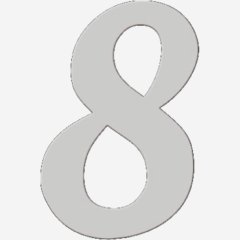 Топпер декоративный акриловый "Цифра 8 боковая" Серебро 5 см ТСК361.8