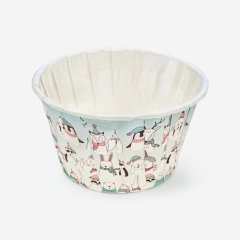 Капсула бумажная с подворотом D50 H40 "Белые медведи" 10 шт Б-68