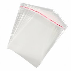 Пакетик прозрачный с липким краем 10х15 см 100 шт 