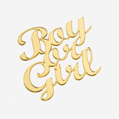 Топпер декоративный акриловый "Boy or Girl" Золото 7х7 см 
