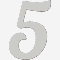 Топпер декоративный акриловый "Цифра 5 боковая" Серебро 5 см ТСК361.5