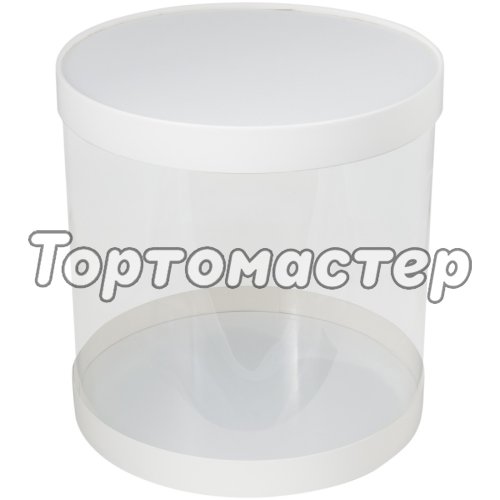 Коробка для торта тубус белая 22х22 см 