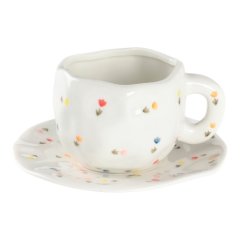 Набор чашка и блюдце керамика "Цветы" 10663003