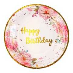 Тарелка бумажная "Happy Birthday. Цветы" 6 шт 9845450