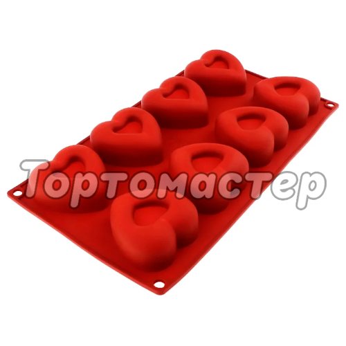 Форма силиконовая Silikomart "Сердце" 8 шт SF087