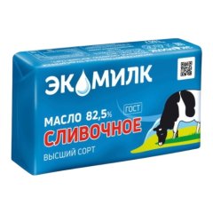 Масло сливочное несоленое Экомилк 82,5% 180 г без скидки