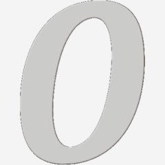 Топпер декоративный акриловый "Цифра 0 боковая" Серебро 5 см ТСК361.0	