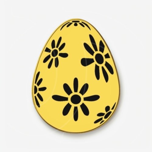 Топпер декоративный акриловый "Яйцо пасхальное. Цветы" Золото 4 см ТСК428