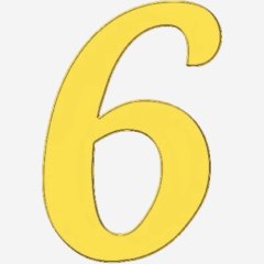 Топпер декоративный акриловый "Цифра 6 боковая" Золото 5 см ТСК360.6