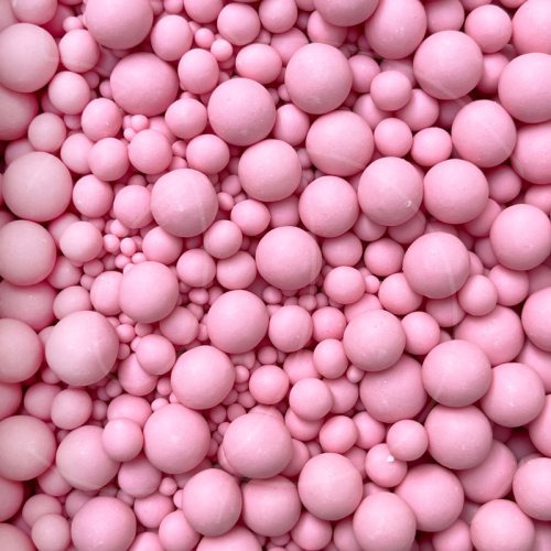 Посыпка кондитерская из дутого риса жемчуг матовый "Розовый микс" 500 г 280м