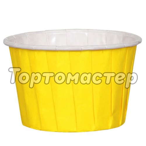 Капсула бумажная с подворотом Жёлтая (с ламинацией) D50 H40 1 шт ForG MUFFIN PRO Y/W 50*40 C,       Б-11