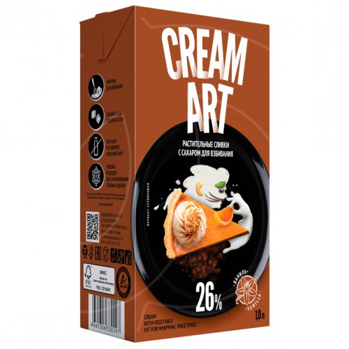 Сливки растительные CREAMART 26% 1 л 