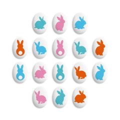 Сахарные фигурки медальоны "Пасхальный кролик" 10 шт tp77954