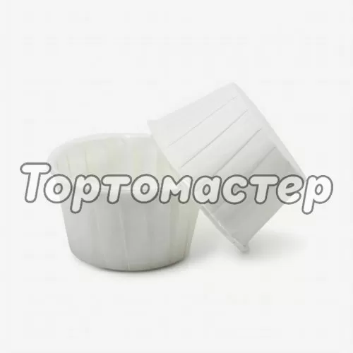Капсула бумажная с подворотом Белая (с ламинацией) D50 H40 100 шт ForG MUFFIN PRO W/W 