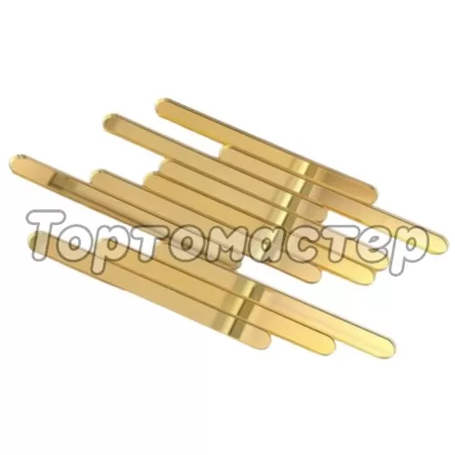 Палочки акриловые Золото 11 см 10 шт 