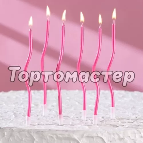 Свечи декоративные "Розовый блик" 15,5 см 6 шт 7597550