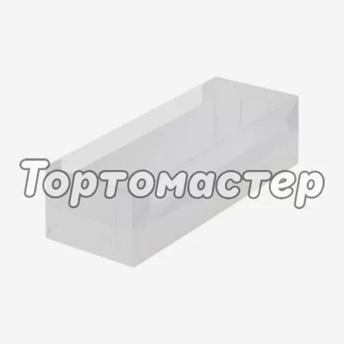 Коробка для рулета с прозрачной крышкой белая 30х11х8 см 060101 ф