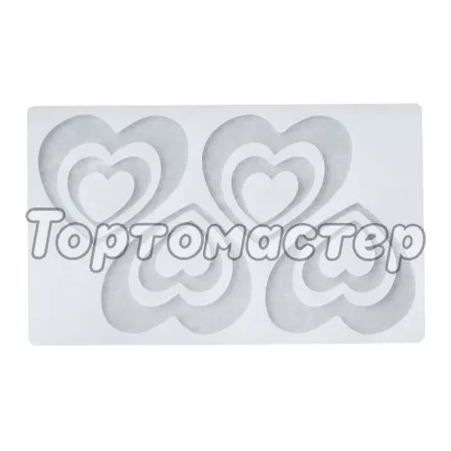Молд силиконовый "Сердца двойные" 19,2х11,2 см СФ-122, 5553889