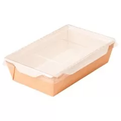 Коробка для сладостей с прозрачной крышкой крафт 20,7x12,7x5,5 см ECO OpSalad 800