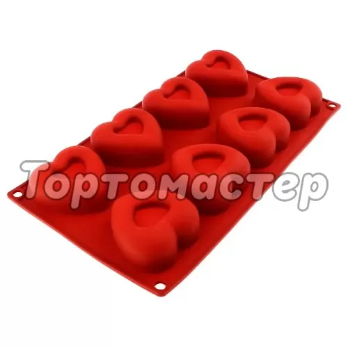 Форма силиконовая Silikomart "Сердце" 8 шт SF087