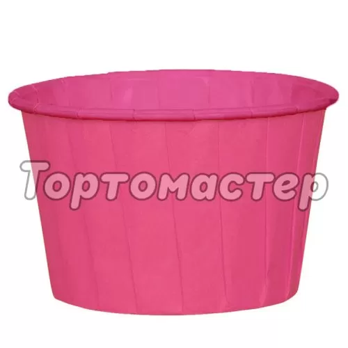 Капсула бумажная с подворотом Ярко-розовая D50 H40 100 шт 36675