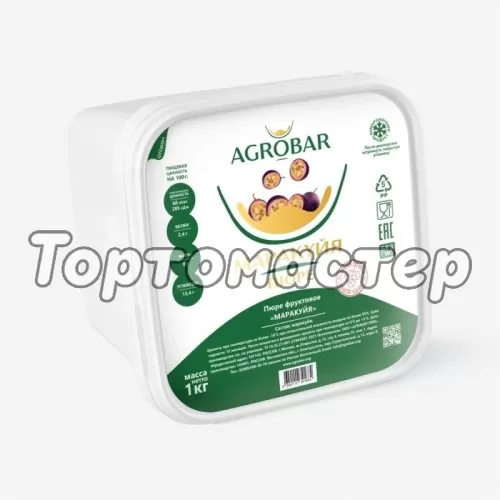 Пюре замороженное без сахара AGROBAR Маракуйя 1 кг 
