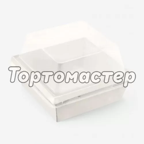 Коробка для бенто-торта и моти белая 15х15х9,5 см дно 13,5х13,5 см SMART PACK 800 W